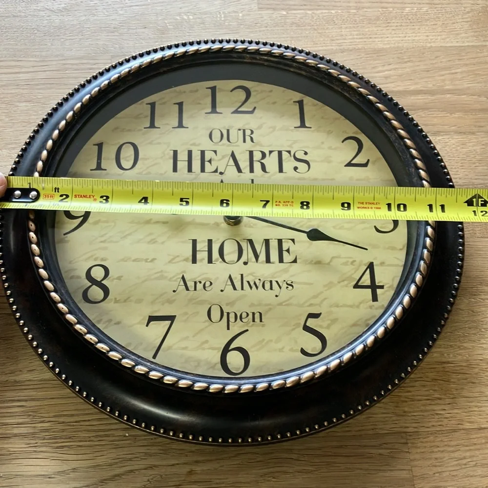 Black and Cream Wall Clock 11x12” in